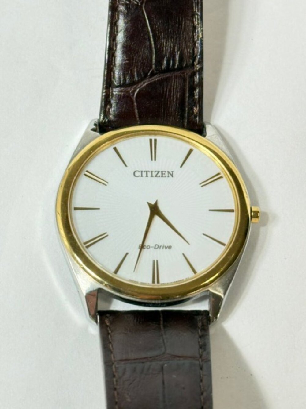 Men's Citizen Sapphire Stiletto Eco-Drive watch.